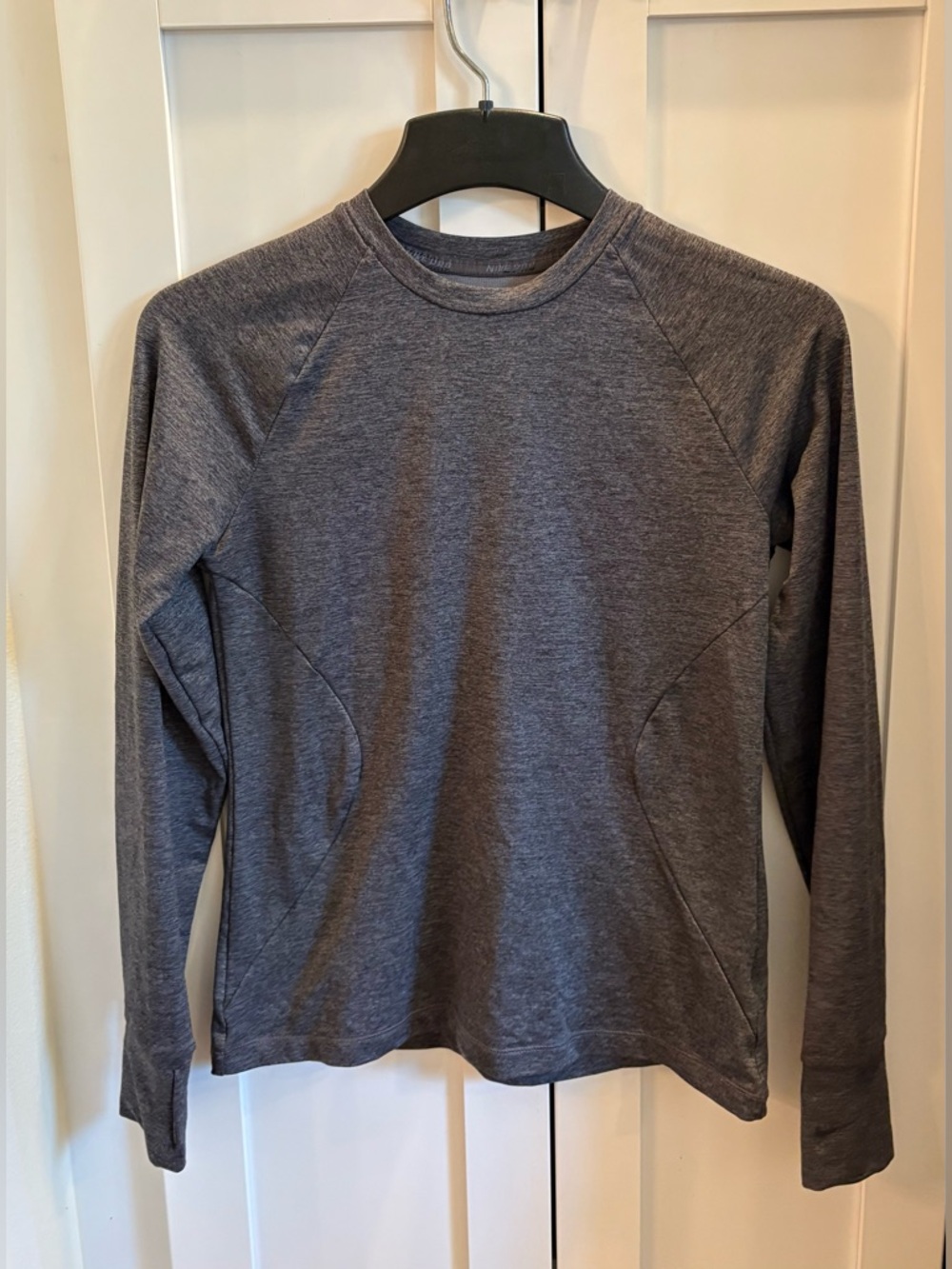 Nike Pro Dri-Fit Women's Long Sleeve Heather Gray Athletic Top Size Small
